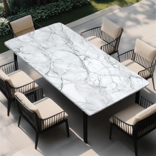 ARTSGOO Rectangle Table Cloth Cover Waterproof Elastic Fitted Polyester Fitted Tablecloths for 6 Foot Tables for Indoor,Picnic, Camping, Outdoor (72