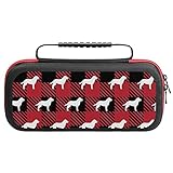 Labrador Retriever Buffalo Plaid Switch Carrying Case Protective Tote Bag Hard Shell Travel Carry Cover Pouch For Nintendo Switch