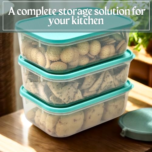 Image of Happy Cove Kitchen Container Set - Durable Containers for Kitchen Storage Set, BPA-Free, Stackable, Clear Organizers for Pantry, Fridge, and More | 1200ml | Set of 6 | Microwave Safe | Dishwasher Safe