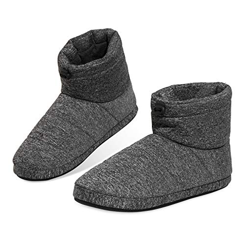 Dunlop Hausschuhe Herren Warm, Hüttenschuhe Herren mit Memory Foam und Fester Sohle (43 EU, Grau, Numeric_43)
