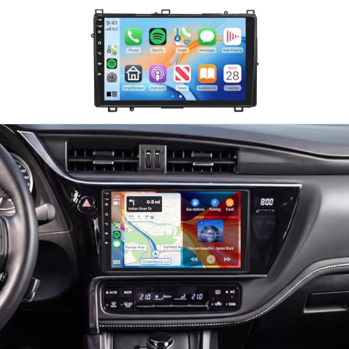 Android 15 4G+64G Radio for Toyota Corolla 2017 2018 2019 Car Stereo with Wireless Carplay Android Auto,5.0 Bluetooth DSP 32EQ,9inch 1280x720P IPS Touch Screen,FM/RDS GPS WiFi IP69K AHD Backup Camera