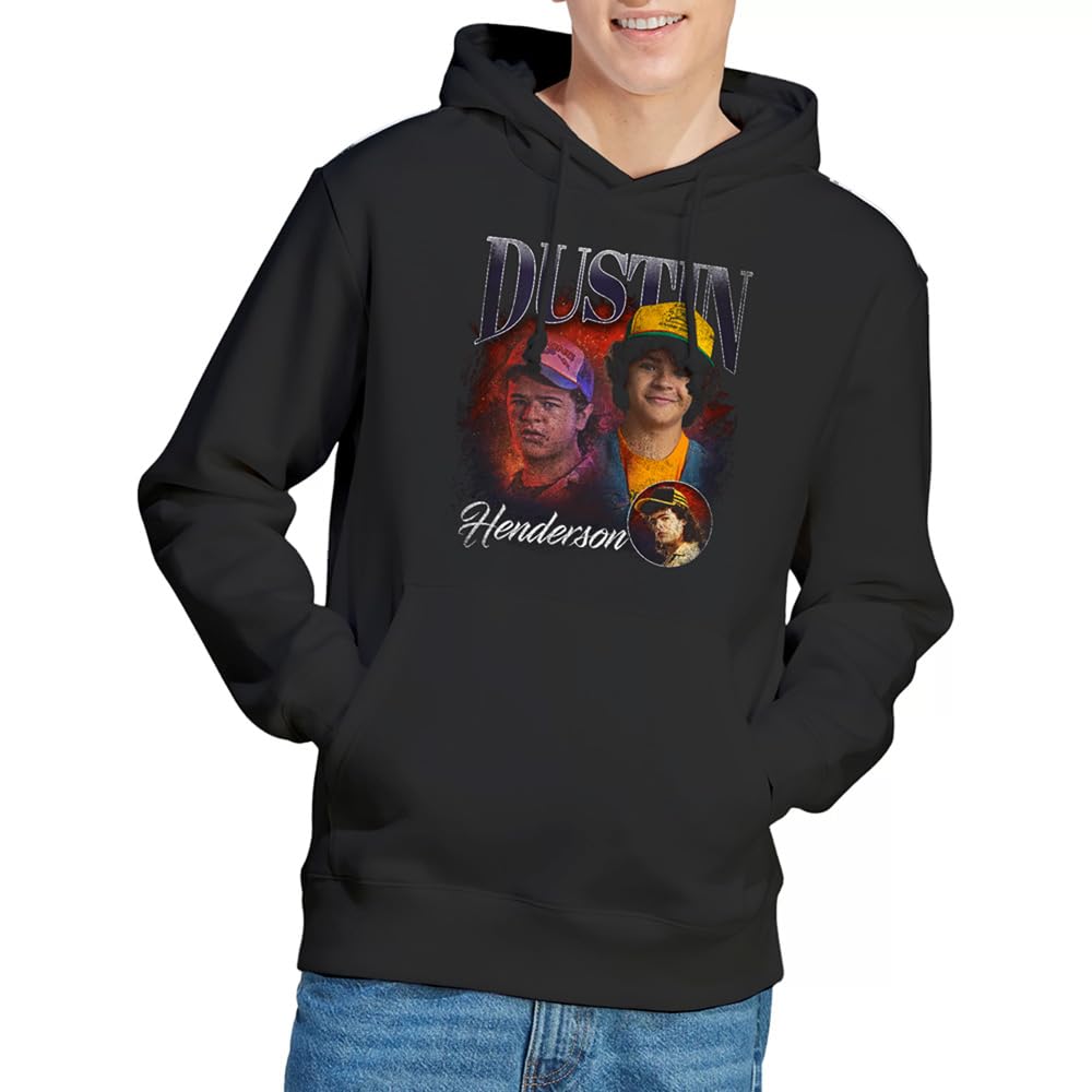 Stranger Things Dustin Homage Unisex Hoodie, Black, Large