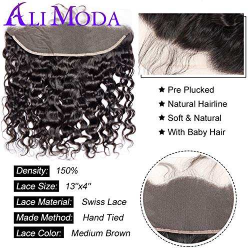 Lemoda Brazilian Straight Hair 3 Bundles With Closure Free Part 8A 100% Unprocessed Virgin Human Hair Extensions Weave Weft with 4x4 Lace Closure Natural Black Color (24 26 28+20)