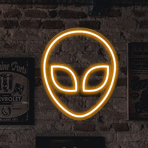 Néon Alien LED orange 95cm luminaire intérieur pour restaurant et bar au design ASB0050