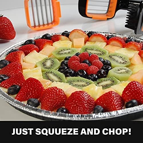 Miniatura 5 de Nutrichopper Recipiente de mantenimiento fresco, picador de cebolla, picador de cebolla, rebanadas, cuñas, rebanador de frutas multiusos con 3