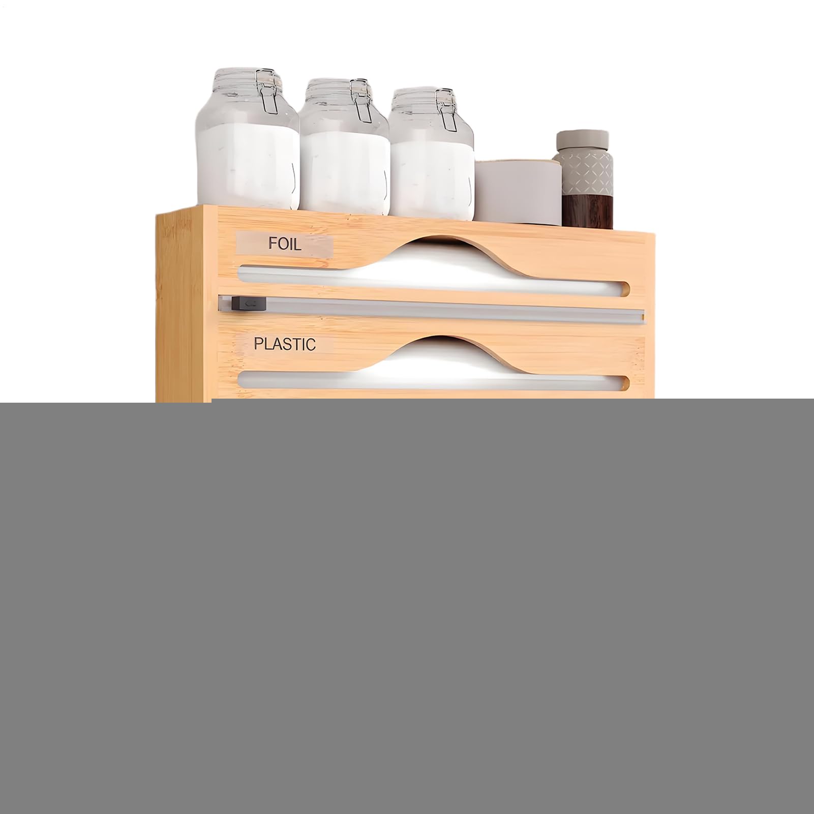 Dispenser di pellicola da cucina | Organizer per fogli di alluminio e tele cerate, multifunzionale, per cucina, frigorifero