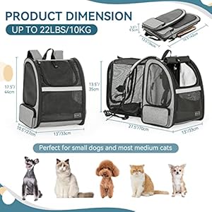 Petsfit-Dog-Backpack-CarrierCat-Backpacks-Expandable-with-Great-VentilationFleece-MatPerfect-for-HikingCamping-Hold-Pets-Under-22lbs - Cucciolini Doodles   Petsfit-Dog-Backpack-CarrierCat-Backpacks-Expandable-with-Great-VentilationFleece-MatPerfect-for-HikingCamping-Hold-Pets-Under-22lbs