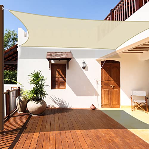 Coarbor Sun Shade Sail Canopy Beige 16'X20' Sunshine Block Canopy Perfect For Patio Outdoor Garden (We Make Custom Sizes) #TOP18