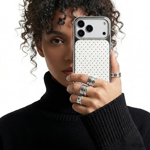 Coque iPhone 15 Pro Max antidérapante argentée en TPU mat résistant - 3