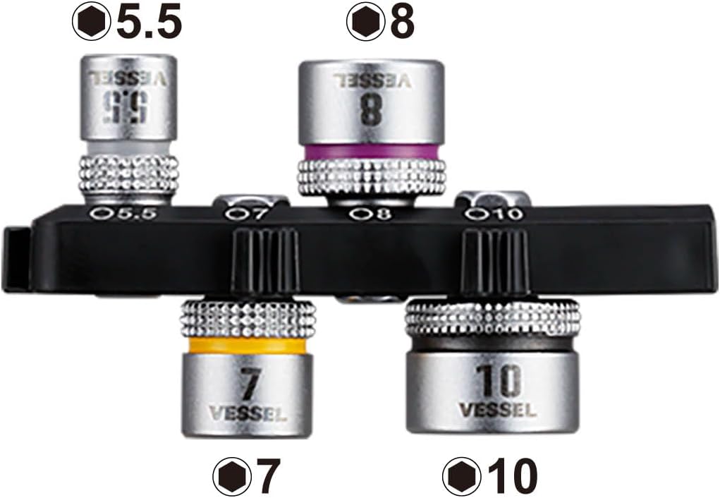 Vessel TD-26B Ultra Thin Fine Mini Ratchet Screwdriver Vent Type with 4 Sockets