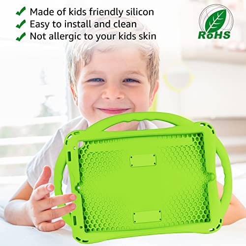 Image of Kid's Case for iPad 9th /8th /7th Generation 10.2 Inch, Built-in Handle Stand, Comes with a Strap, Silicone Shockproof Case (Green)