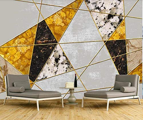 LIWALLPAPER Wallpaper 3D Mural Abstract Gold Foil Geometric Shapes Photo Wallpaper for Bedrooms and Living Room Decoration 150cmX105cm