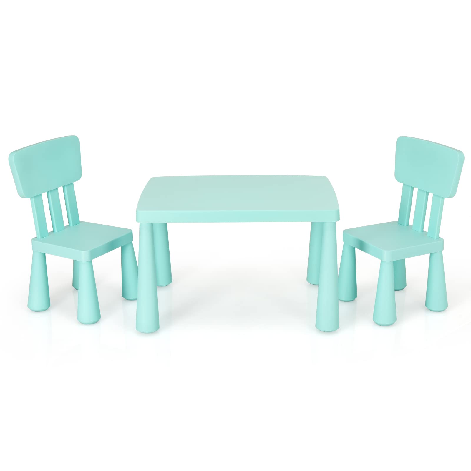 Maxmass Kids Activity Play Table & Chair Set, Children Multifunction Study Table with 2 Chairs, Kids Furniture Set for Drawing, Arts & Crafts and Snack Time (Green) โ image 1