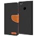 Produktbild Conie Huawei P8 Lite 2017 Hülle für P8 Lite 2017 Tasche, Textil Denim Jeans Look Booklet Cover Handytasche Klapphülle Etui mit Kartenfächer, Schwarz