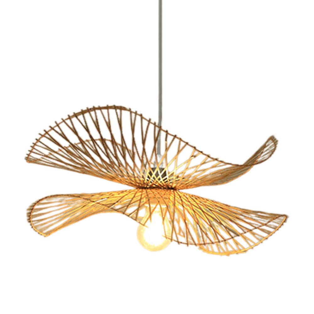 LYMSXAZOU Wicker Rattan Pendant Light Bamboo Chandelier Lampshade Ceiling Suspension Lamp Hanging Decorations RusticJapanese Southeast Asia Lighting Restaurant Kitchen Island
