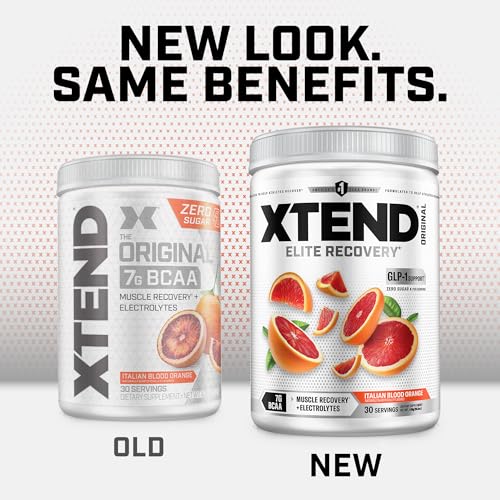 Image of Xtend Original BCAA Powder, 7g BCAAs and 2.5g L-Glutamine for Muscle Recovery Hydration and Lean Muscle, Sugar Free Intra and Post Workout Drink with Electrolytes, Italian Blood Orange, 30 Servings