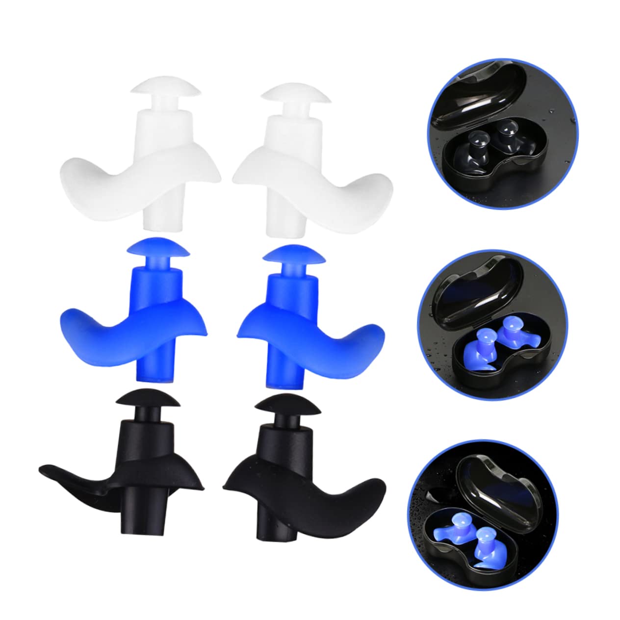 FOMIYES 3 Sets of Diving Water Ear Plugs Silicone Waterproof Comfortable for Swimming Diving Sports Ages