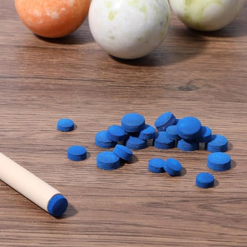 Image of Leosportz Pool Ball Tip (50 pc) - Cue Replcement Kit 9 mm | Pool Stick Tips with Cue Tip Rubber Protector Cover for Pool Cues and Snooker (50 Pc Cue Tip)