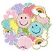 Kirako 24Pcs Preppy Chenille Patches Colorful Glitter Smile Lightning Bolt Heart Rainbow Flower Sew Iron on Repair Embroidered Applique Girly Style DIY Crafts Decorative Gift for Clothing Backpack Hat