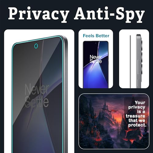 Image of FIRST MART Privacy Tempered Glass Screen Protector for OnePlus Nord CE 4 and Nord CE 3 (6.7 Inches) with Edge to Edge Screen Coverage and Easy Installation kit | Anti Spy Protection (Pack of 2)