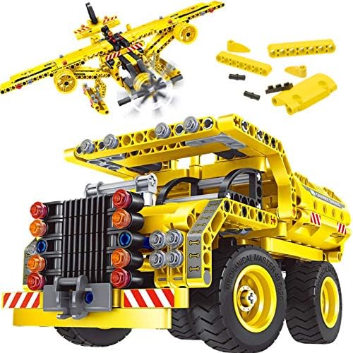 Gili STEM Building Toy for Boys 8-12 - Dump Truck or Airplane 2 in 1 Construction Engineering Kit (361pcs) Best Gift for Kids Age 6 7 8 9 10 11 12+ Years Old