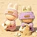 (2 Pack) Clothes for LABUBU 17cm Doll, 6-Piece Handcrafted Crochet Accessories for LABUBU, Premium Outfits for LABUBU Unique Dress up - Heart Sweater + Hat + Bag (Pink & Purple)