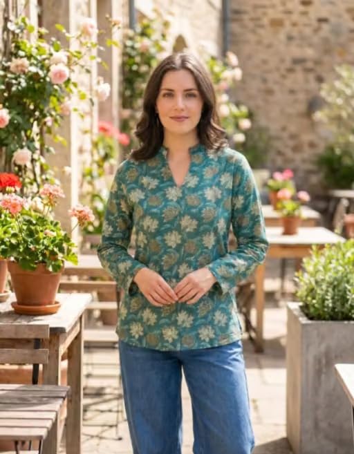 Image of Floral Printed Kurta, Full Sleeve