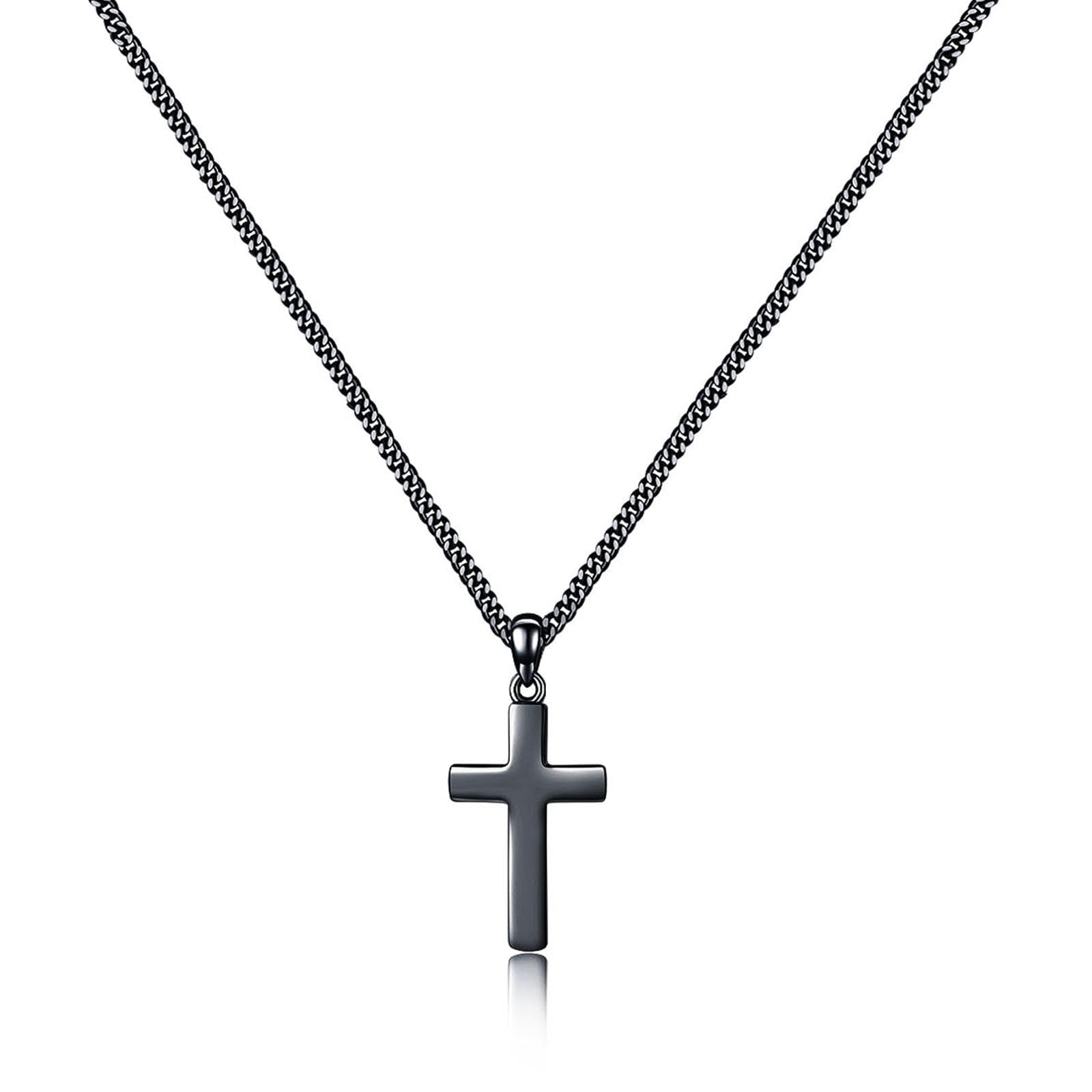 DOTBJ 925 Sterling Silver Small Cross Necklace for Men Women