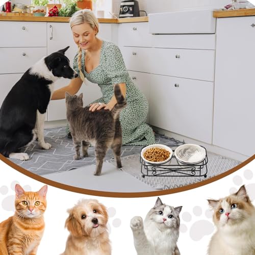Gamelles pour chats d'intérieur support céramique nourriture petits chiens et chiots d'extérieur - 8