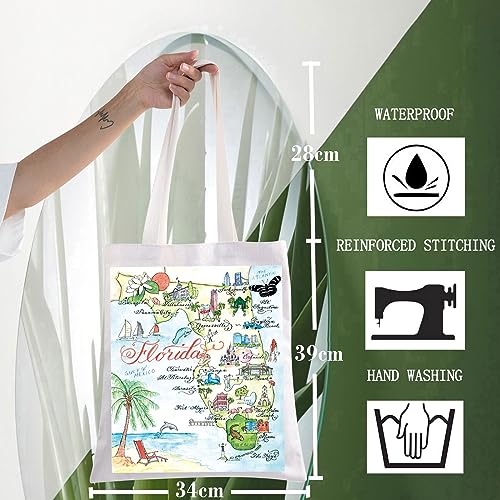 Image of WZMPA Florida State Tote Bag - Trip Souvenirs Gift, Vacation Shoulder Bag, Travel Merchandise