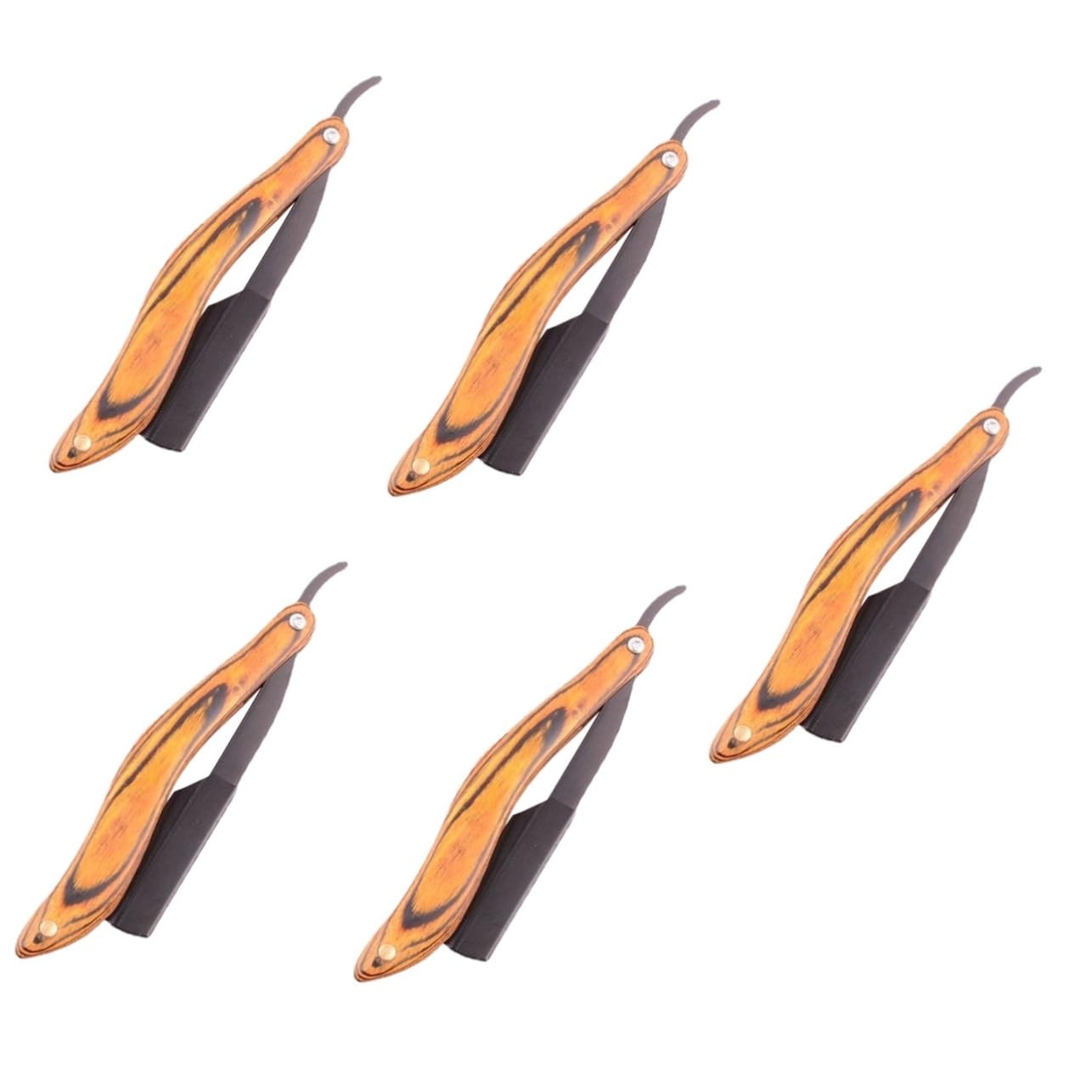 FRCOLOR 5 Pièces rasoir pliant rasoir portable razor Rasoir durable rasoirs femme Rasoir pliable rasoirs pour hommes rasoir portatif rasoir manuel pour le rasage rasoir de voyage bois