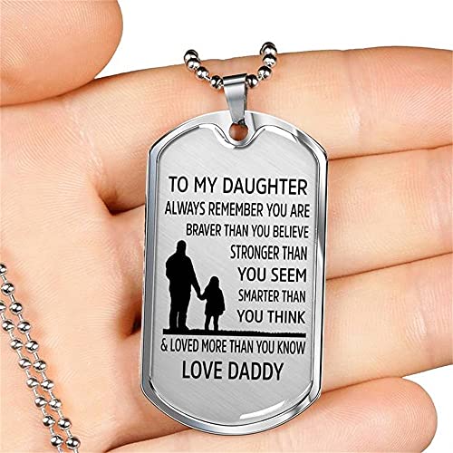 To My Daughter Necklace, Always Remember You are Braver Pendant Necklace, Stainless Steel Dog Tag Inspirational Gifts2