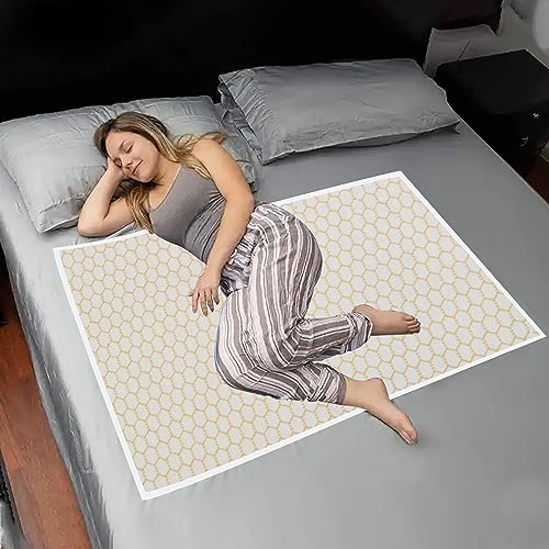 Image of Jacquard Cotton Waterproof Underpad Incontinence Bed Pad, 48x48 Inch White, Ecofriendly, Non Slip Protector, Leak Proof & Stain Free, Washable Multi Purpose Utility Sheet
