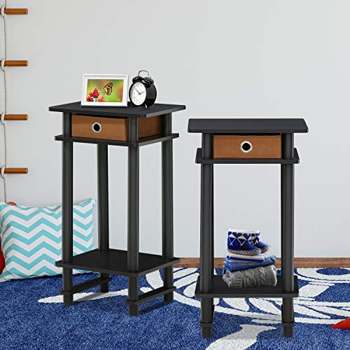 Furinno Turn-N-Tube End Table, 2-Pack, Espresso #TOP1