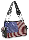 American Flag Rhinestone Handbag (Black)