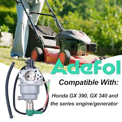 Miniatura 2 de Carburador Para Honda Gx390 Gx340 Motor Generador, Adefol Carburador Con Bujía Y Junta Piezas De Repuesto Carburetor Universal Accesorio Para 8hp 9hp 11hp 13hp Serie Motor