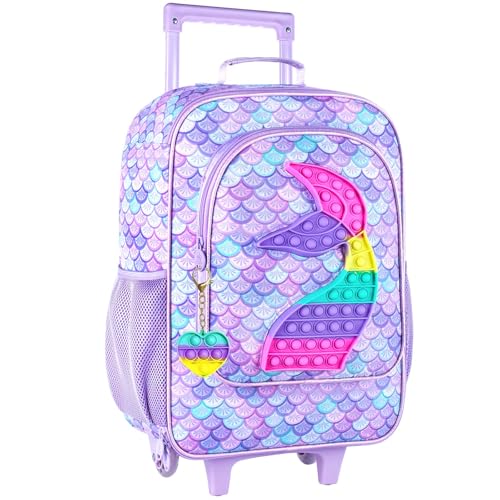 Kids Suitcase with Wheels for Girls and Boys, Rolling Carry on Luggage for Toddler Children