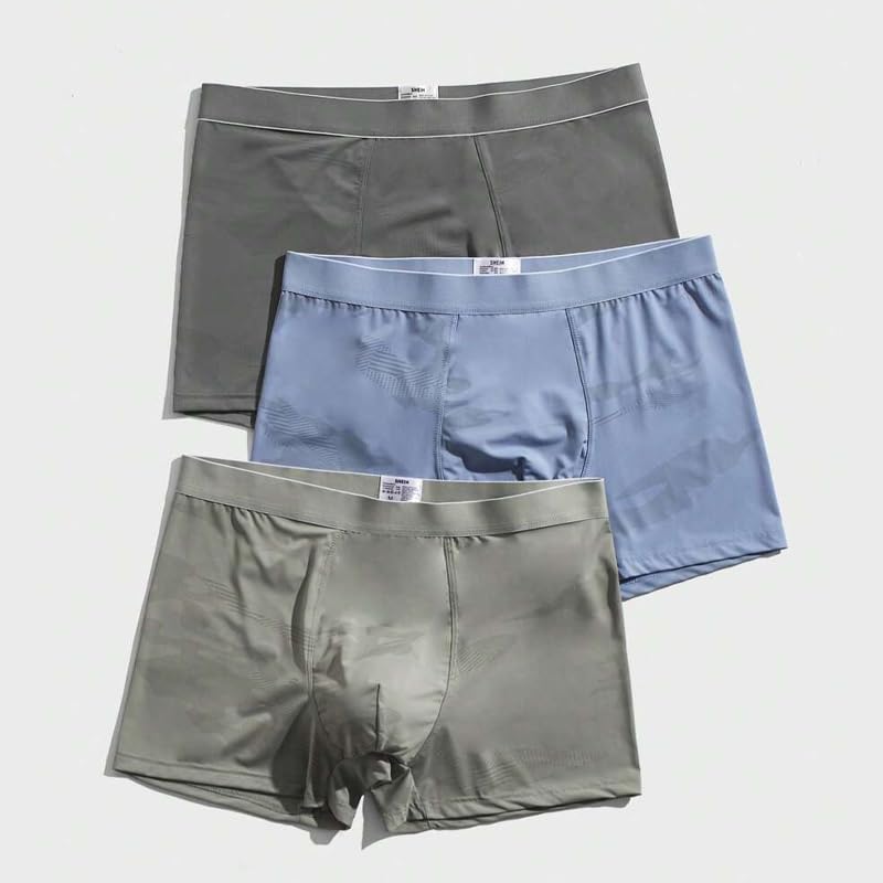 3Pcs Men's Underwear, High Elastic Design, Comfortable Breathable, Boxer Briefs3