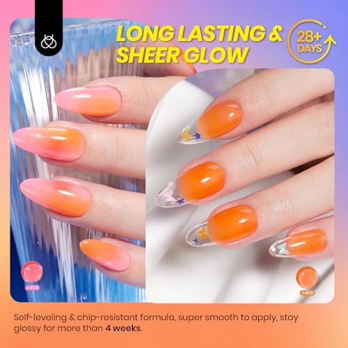 Image of Beetles Jelly Gel Nail Polish Set, 6 Colors Neon Gel Polish Kit