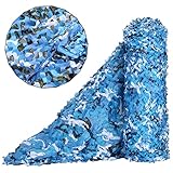 Camouflage Netz Blau,tarnnetz Jagd 2*3m 3*4m 3*6m 4*6m,tragbare Tarnnetz 1m 2m 4m 6m,tarnnetz Sonnenschutz,wüstenzaun Dekoration,atmungsaktiv Camouflage Netz Tarnnetz,markisen,Ocean-6x6m/19.7x19.7ft