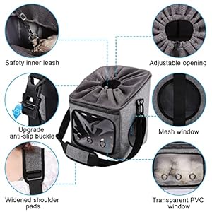 Ownpets-Dog-Bike-Basket-Foldable-Pet-Carrier-Dog-Car-Booster-Seat-with-Mesh-Windows-Adjustable-Shoulder-Bag-Portable-Breathable-Bicycle-Basket-Bag-for-Dogs-and-Cats - Cucciolini Doodles Ownpets-Dog-Bike-Basket-Foldable-Pet-Carrier-Dog-Car-Booster-Seat-with-Mesh-Windows-Adjustable-Shoulder-Bag-Portable-Breathable-Bicycle-Basket-Bag-for-Dogs-and-Cats