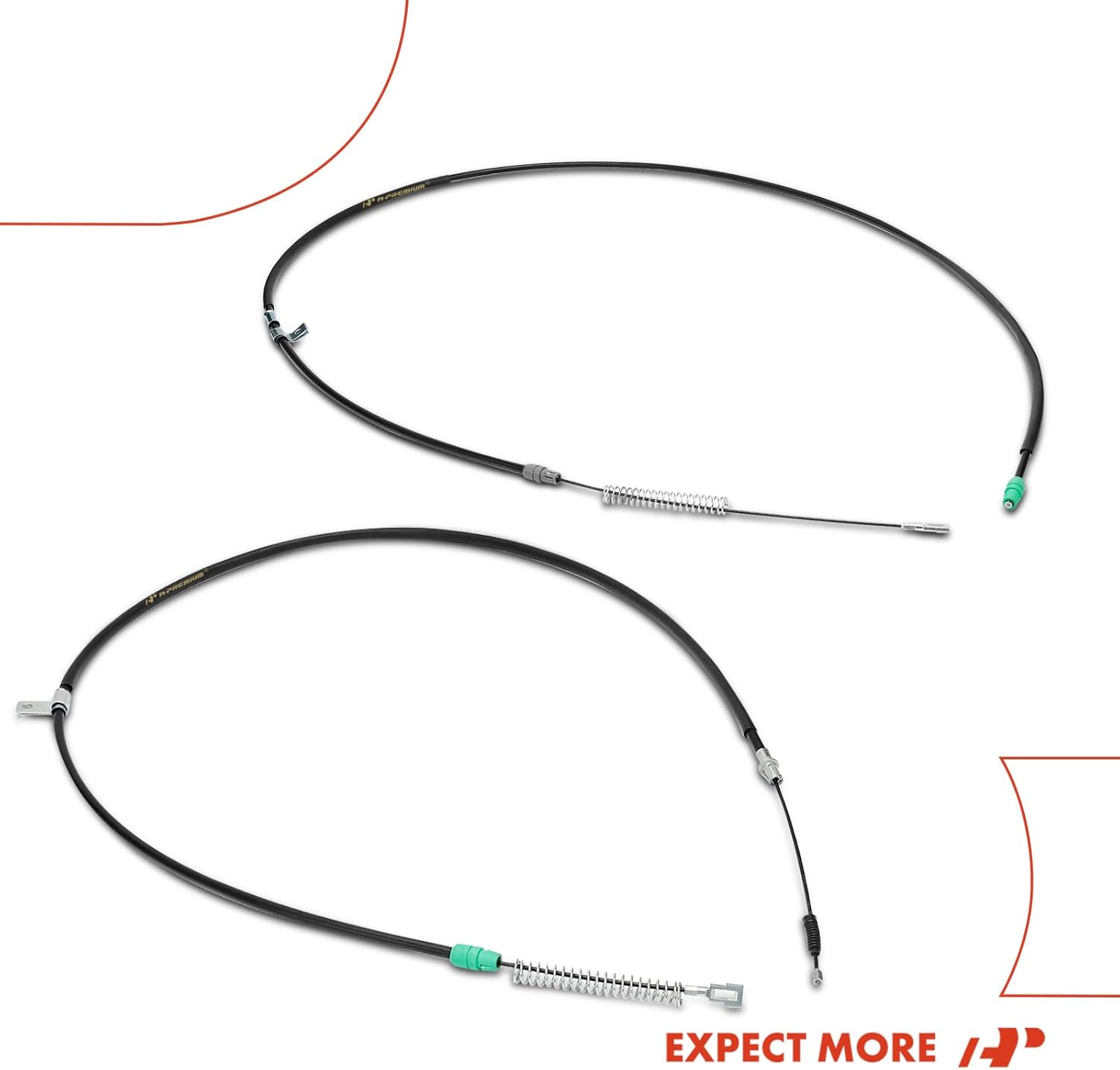A-Premium 2-PC Set Rear Driver and Passenger Side Parking Brake Cable Assembly Compatible with Chevrolet & GMC Models: Silverado 1500, Sierra 1500, 2009-2013, Replace# 20848616
