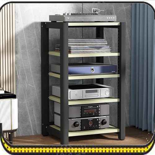 Torre de audio para reproductor de CD y soportes móviles con estantes abiertos ventilados