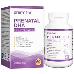 Premom Prenatal DHA Fish Oil: Vitamin D Formula Omega 3 Supplement – EPA + DHA Fertility Supplements for Women…