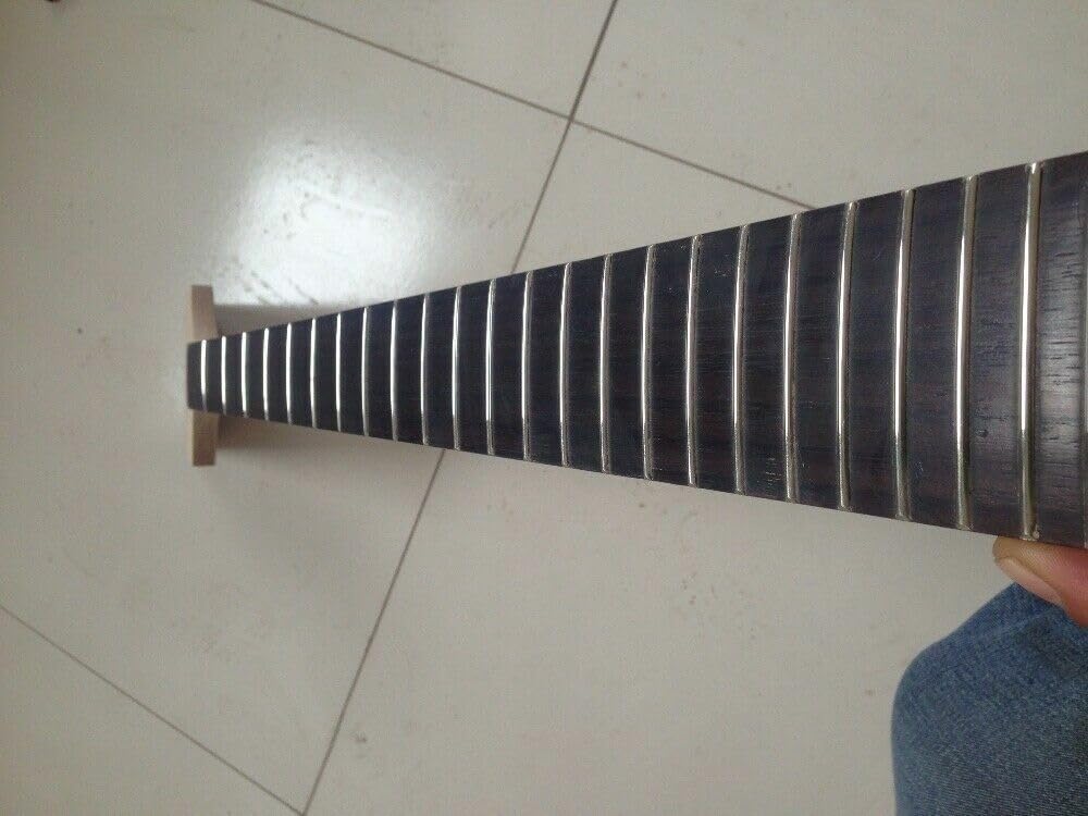 Manico for chitarra in acero baritono, testa a paletta con tastiera in palissandro da 24 tasti e 27 pollici