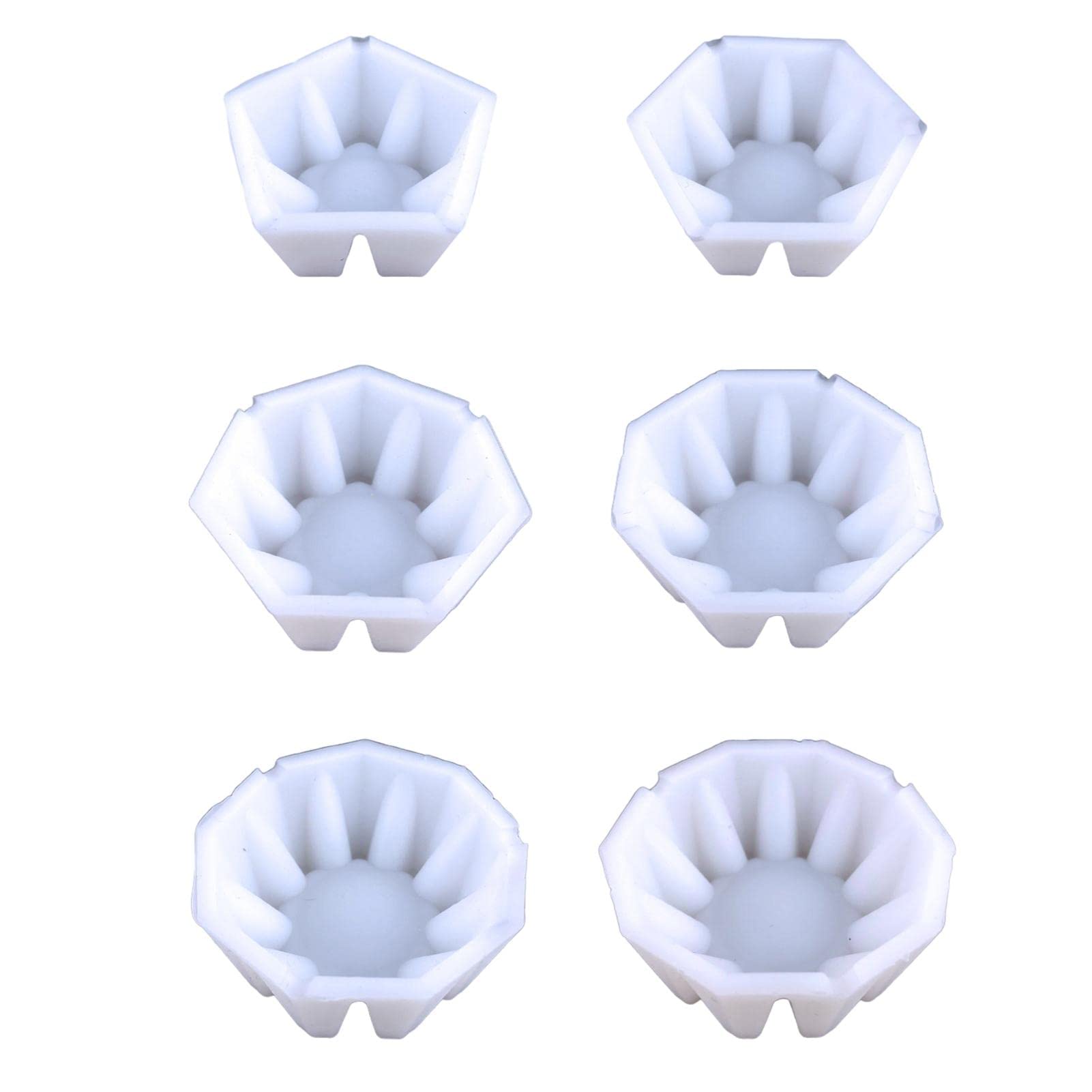 gaoqiao 6pcs Silicone Split Cups for Paint Pouring, Acrylic Paint Pour Cup, Reusable Silicone Pouring Paint Mixing Cups for Acrylic Paint, 5/6/7/8/9/10 Slots Flower Strainer, Fluid Art Pour Supplies