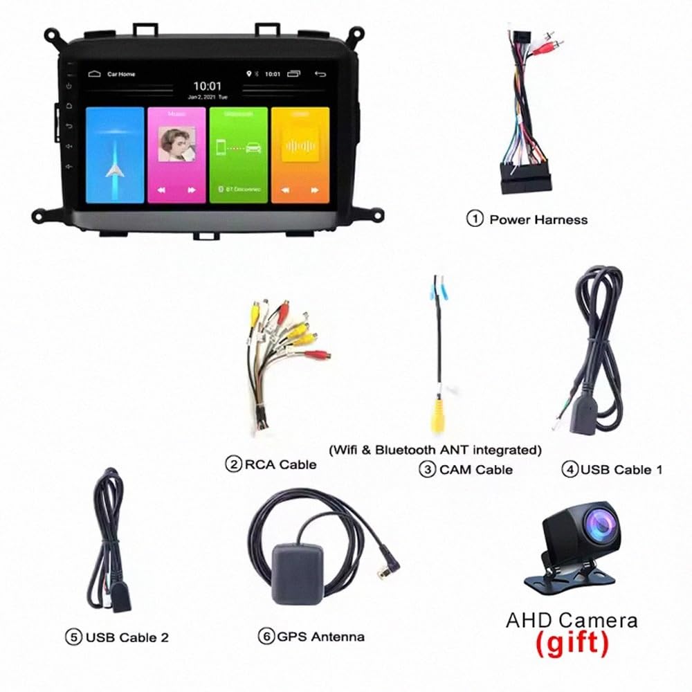 Schermo Auto con Carplay Wireless e Android Auto per Honda Jazz 1/Fit 1 2001-2009 Car Radio con Wifi, Gps Navi, Schermo Bluetooth, with Mirror, 8 Nucleo 4G+64G