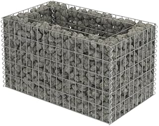 vidaXL Gabion Raised Bed Galvanised Steel 90x50x50cm Stone Basket Raised Bed