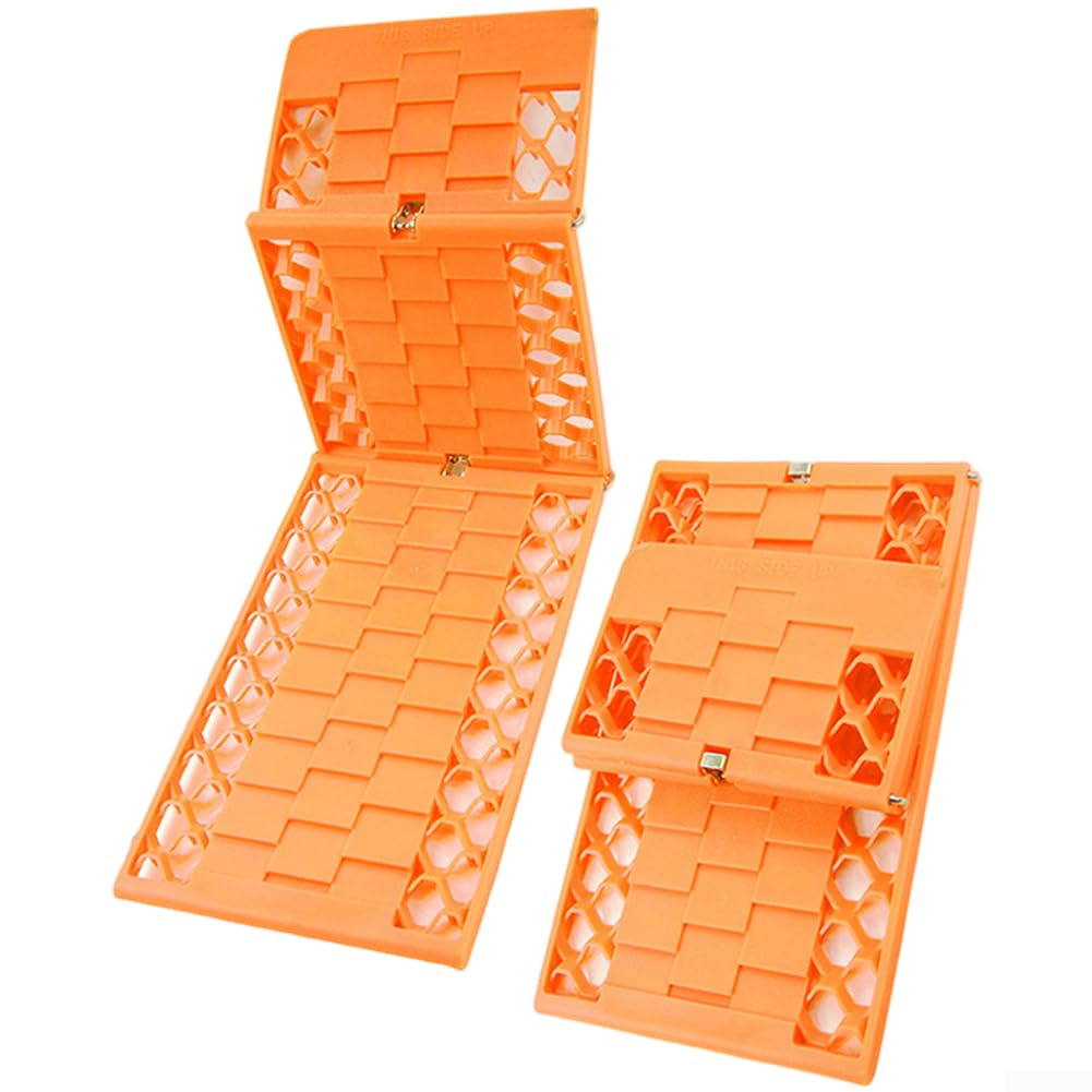 Tabla de recuperación plegable 4x4 de goma naranja de 60 cm para barro y nieve