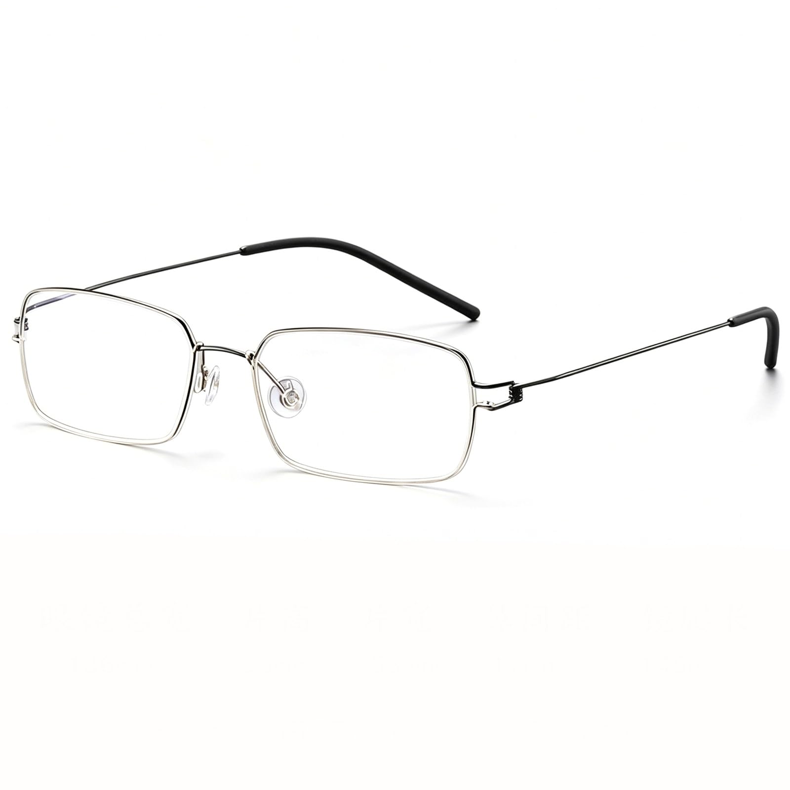 KLJUddGY Ultralight Eyewear Frames Screwless Spectacles for Computer Non Prescription Eyeglasses Pure Titanium Glasses Reading Glasses(Gun)